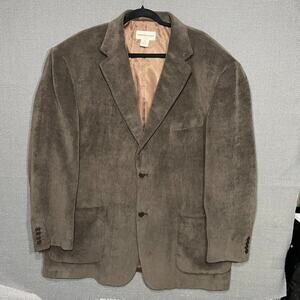 Pronto Uomo Corduroy Blazer Mens 3XL Brown Two Button Patch Pockets Jacket